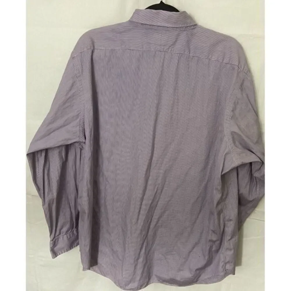 Polo Ralph Lauren Andrew Mens Purple Pinstripe Button Up‎ Shirt 17 1/2 34/35